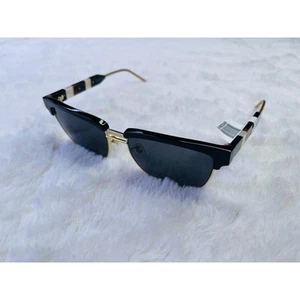 Gucci 0FG0603S 001 55/16 Square Frame Acetate Metal Black Gold Shine Sunglasses - Bild 1 von 6