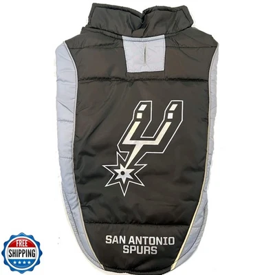 NBA San Antonio Spurs Puffer Vest for Dogs and Cats, Size Small. Warm, Cozy,  - Image 1 of 4