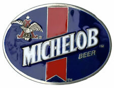 Michelob Beer Blue Belt Buckle with Belt, Drinking Budweiser, American Buckle Co