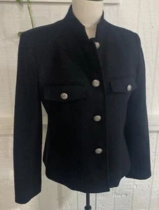 Clifford & Wills Black Wool Blazer Pewter Buttons Pockets Size 6 Classic Preppy - Picture 1 of 12