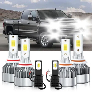 For GMC Sierra 2500 1999-1999 6000K LED Headlight Bulbs High Low Beam Fog Lamp - Picture 1 of 12