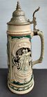 Antique Diesinger Beer Stein Courting Couples No 102 Signed B, 2 L - Early 1900s