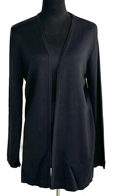 Cárdigan largo Jones New York negro seda Foto 1 de 4