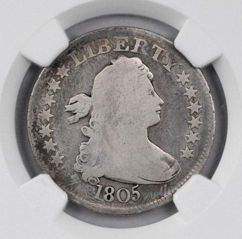 1805 Draped Bust Type Quarter -- NGC Good Details -- Rare 121,395 Minted Cover