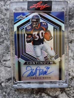 Leaf Continum Terrell Davis Autograph /26 Broncos HOF 2017 - Image 1 of 2