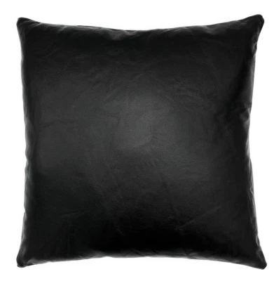 Authentic Leather Black Pillow Cover Only Or With Cushion Couch Decor Accent - Image 1 of 2