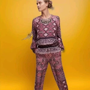 Neu mit Etikett Anthropologie Boho-Overall Rosewood Twelfth Street Cynthia Vincent (L) - Bild 1 von 14