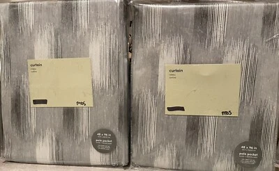 West Elm Shaded Dot Jacquard Set Of 2 Curtains 48” X 96” Gray Silver Color New - Image 1 of 4