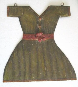 ANTIQUE OLD VINTAGE IRON TRADE ADVERTISEMENT SIGN SKIRT HANGING - Picture 1 of 9