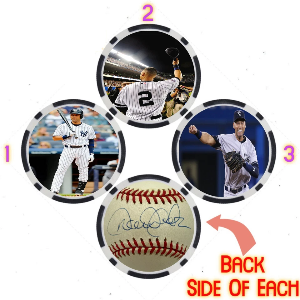 Conjunto de fichas de pôquer Derek Jeter ASSINADO Baseball Legends (3) - Imagem 1 de 2