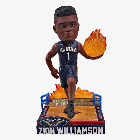 Zion Williamson New Orleans Pelicans on Fire Bobblehead NBA Basketball Cover