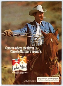 1983`COWBOY MARLBORO CIGARETTES Vintage 8"X11" Magazine Ad 1980's M558 - Picture 1 of 1