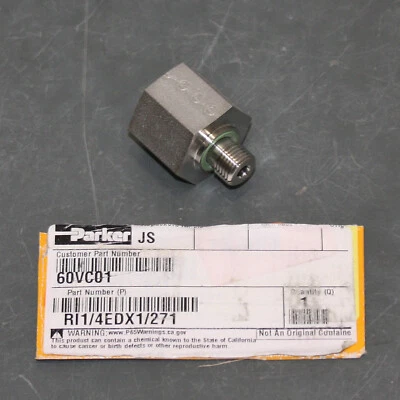 Parker Reducer Fitting RI1/4EDX1/271, 1/4" x 1/2" BSPP Pipe, Ermeto DIN Port - Image 1 of 4