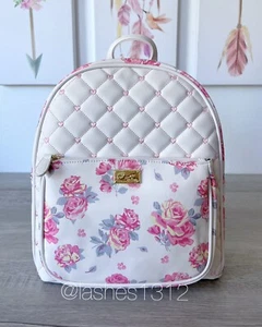 BETSEY JOHNSON Danica Quilted Backpack - White Floral LBDANICA - Picture 1 of 7