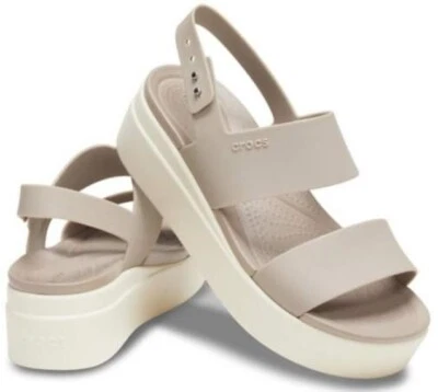 Crocs Women's Brooklyn Low Wedge  BRAND NEW Mushroom/Stucco Sizes 7 & 8   206453 - Image 1 of 4