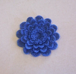 Gehäkelt blau 5-lagig Mama Blumen Applikation groß Quilten Nähen  - Bild 1 von 1