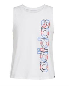 NEW W TAGS Adidas Girls Waist Length Sleeveless Tank Top, White/Red, Sz XL 16 - Picture 1 of 1