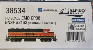 Rapido Trains 38534 HO BNSF GP38 Diesel Locomotive with DCC & Sound #2162 - Picture 1 of 5