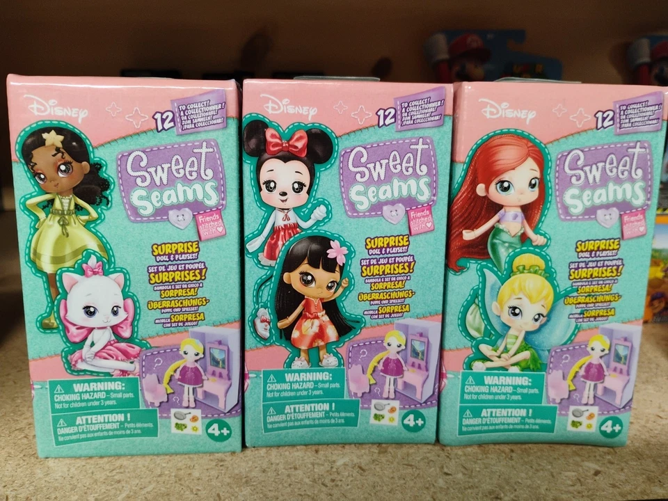 3 New Disney Moose Toys "Sweet Seams" Figure Mystery Doll Playset Lot - Image 1 of 1