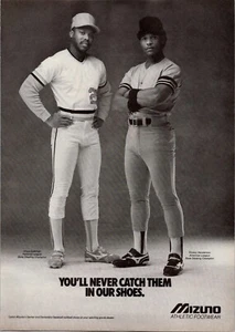 VINTAGE 1987 MIZUNO SCHUHE RICKEY HENDERSON VINCE COLEMAN DRUCK ANZEIGE - Bild 1 von 1