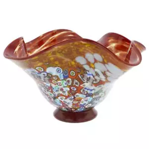 GlassOfVenice Murano Glas Millefiori Taschentuch Schüssel - rot - Bild 1 von 7