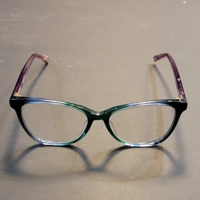 Marco de gafas para mujer MISSONI MIS 6013 DCF 140 VERDE PÚRPURA ojo de gato con estuche DB Foto 1 de 4