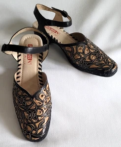 PIKOLINOS Größe EU 40 US 9-9,5 schwarz/hellbraun Brandy Cut-Out Leder Stiefeletten - Bild 1 von 13