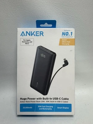 Banco de alimentación de batería portátil Anker Nano 30 W carga rápida cable USB-C 20000 mAh Foto 1 de 4