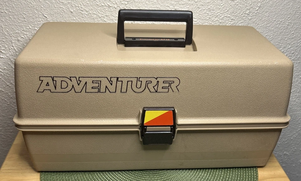 Vintage Flambeau Adventurer 2713 Tackle Box 3-TRAYS 1983 Made In USA Tan - Image 1 of 4