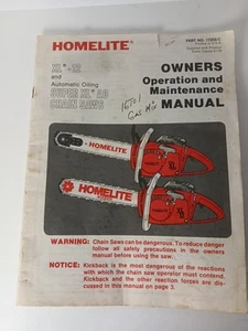Homelite XL 12 Owners Manual Super XL AO - Picture 1 of 6