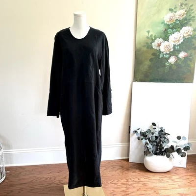 Maxi Vestido Lino Para Mujer S Minimalista Lagenlook Artístico Tranquilo Lujo Viaje Foto 1 de 4