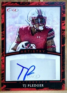 2022 SAGE Artistry TJ Pledger Auto Red #A-TP RC - Picture 1 of 2