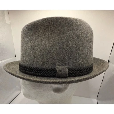 Sombrero de fieltro de lana estilo Dobbs Exeter talla 7 1/4 Windsor gris Fedora hecho en EE. UU. Foto 1 de 4