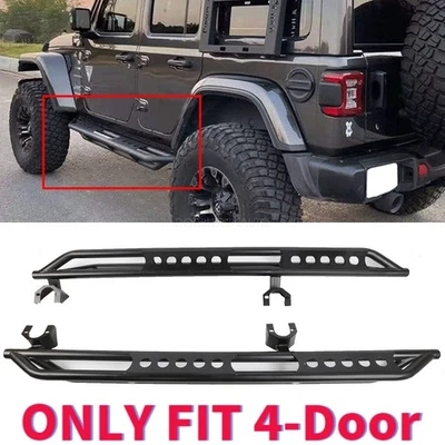 Fit 2007-2018 Jeep Wrangler JK 4-Door Rock Slider Nerf Bars Running Boards Pair Foto 1 de 4