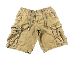 Vtg Abercrombie Fitch Button Fly Cargo Shorts Brown Men’s 31X10 Y2K Straps Retro - Picture 1 of 6