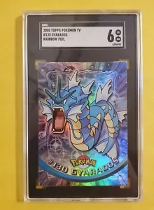 Topps Pokemon TV #130 Gyrados Rainbow Foil Blue Logo/ 1st Print SGC 6 - Picture 1 of 2