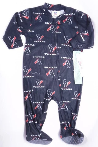 NFL Team Apparel Houston Texans Football Newborn Baby Boys' Blanket Sleeper 6-9M Cover