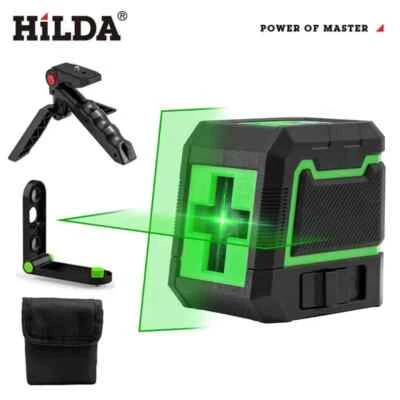 BRANDED HILDA Green Laser Level | Self-Levelling Cross Line 2-Line ±5mm/10m, EU Plug, US