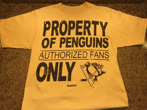Reebok nhl Pittsburgh penguins mens tshirt short sleeve medium gold Cover
