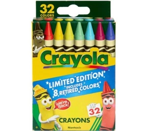 2025 Limited Edition 32 Pack Crayola Crayons With 8 Retired Colors - Picture 1 of 6