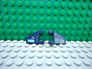 Lego 2 Dark Blue clip on trapezoid with sticker - Picture 1 of 1