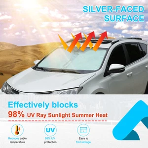 Outdoor Car Front Windshield Sunshade UV Block Visor Kit For Toyota RAV4 2016+ - Picture 1 of 12