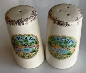 San Diego Zoo California Salt and Pepper Shakers Vintage Travel Souvenir Japan - Picture 1 of 3