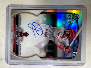 Jadiel Sanchez 2023 Bowman Chrome Prospect Auto 1st Bowman Refractor /499