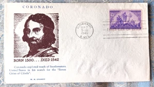 CORONADO NEW MEXICO EXPLORER HANDSOME W M GRANDY CACHET 1540-1940 FDC - Picture 1 of 1