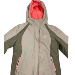 Gerry 10-12 Girl Winter Hooded Jacket Gray Pink Ski Snow Coat Outdoor Sportswear - Picture 1 of 9