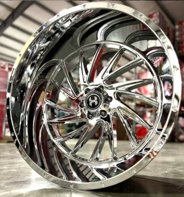 4x NEW 26x14 Hardcore HC21 Wheels Chrome 6x5.5 Chevy GMC Pandemic - Image 1 of 3