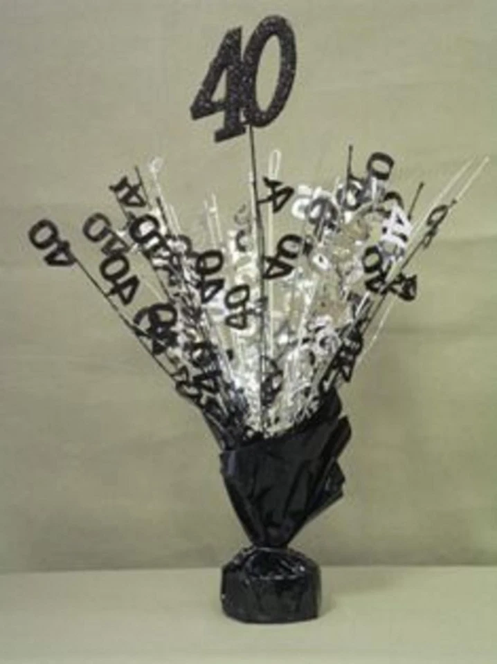 2 Pesas Globo Metálico Negro y Plata 40 Aniversario o Cumpleaños 15" Alto Foto 1 de 1