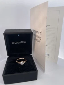375 Rotgoldring GLAMIRA Ring Zanyria, Swarowskisteinen und schwarzen Diamanten - Bild 1 von 3