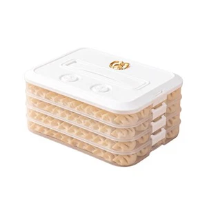 4layer Food Storage Container Stackable Snack Container With Lid Dumpling Box Gy - Picture 1 of 8